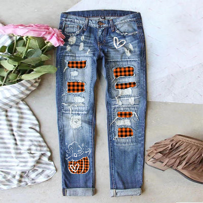 Womens Tall Pants Pants for Women Ripped Jeans Women&#39;s G Print Ripped Stretch Cute Jeans Skinny Slim Curvy Jeans for Women