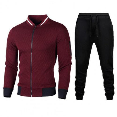 Contrast Color Pants Suit Men Outfits Anti-shrink Zipper Jacket Coat Suit Drawstring Sweatpants Two-piece Set for Men Tracksuits