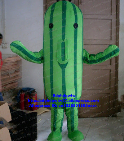 Green Cucumber Cuke Cusumber Towel Gourd Loofah Luffa Melon Mascot Costume Character Brand Figure Corporate Image Film zx2441