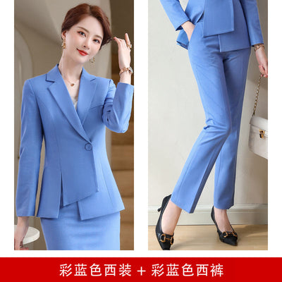 High Quality Women Uniforms Business Suits With Pants Skirt And Jackets Autumn  Styles Ladies Office Blazers Pantsuits L184