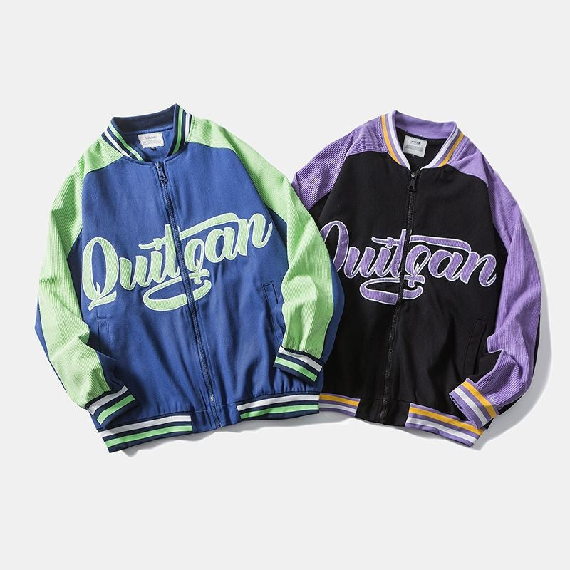 American street hip-hop retro baseball uniforms men and women loose letters embroidery tops tide brand sports jackets tide