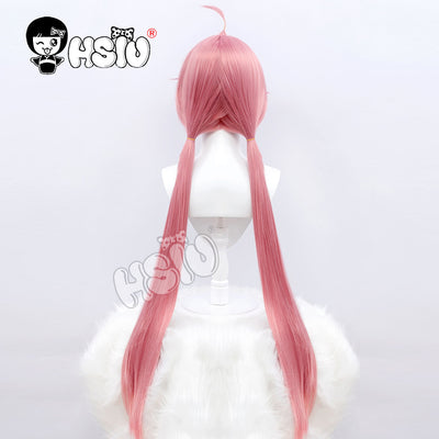 agamihara Nadeshiko Cosplay Wig Anime Laid Back Camp cosplay HSIU Brand Smoky pink double ponytail long hair+Free gift hair ring
