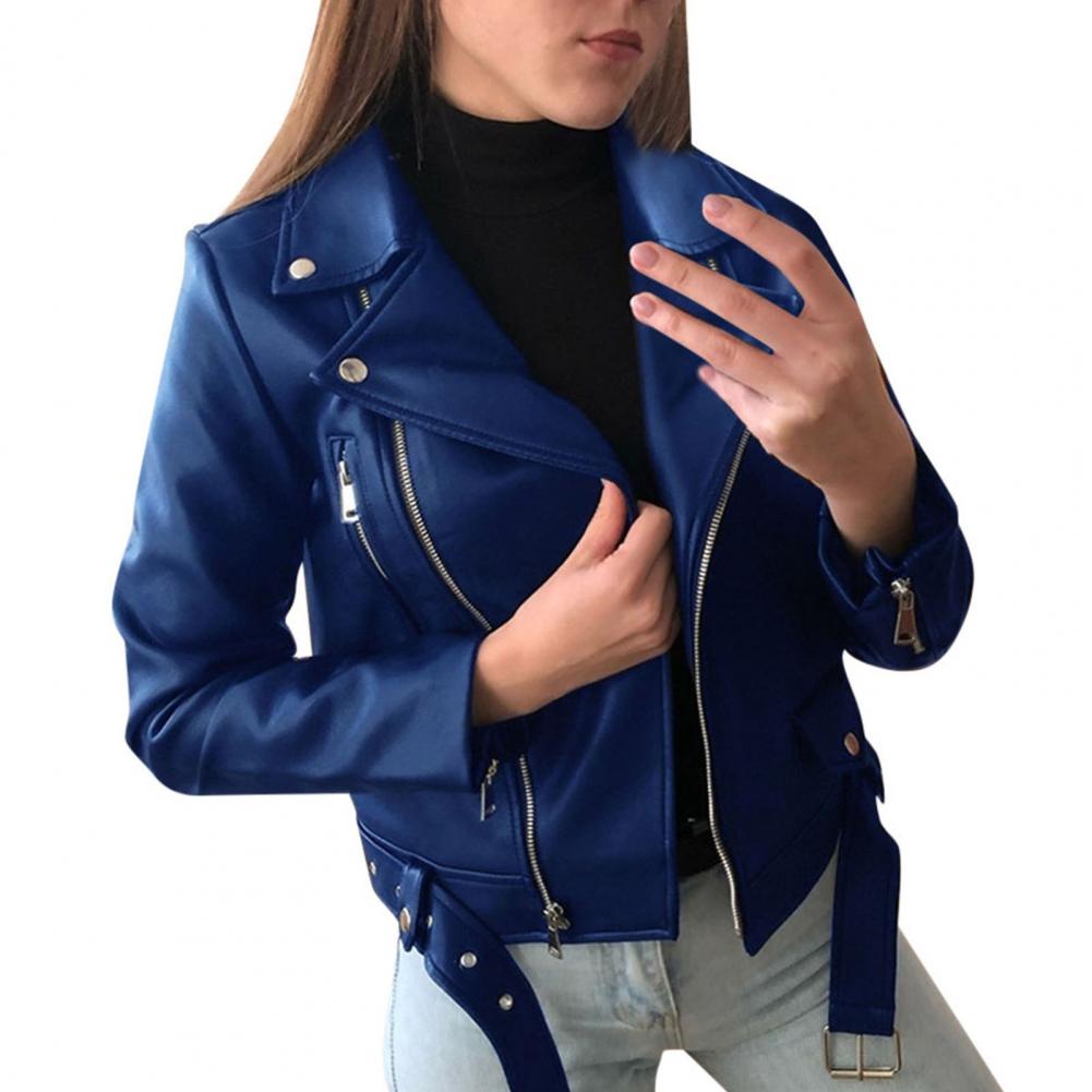 Lady Coat Fabulous Skin-friendly Biker Jacket Wear Resistant Women Jacket