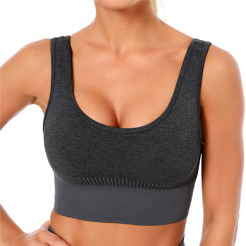 2021 Sexy Seamless Sports Bra Solid Yoga Top Women Fitness Push up Gym Shockproof Seamless Shirt Running Workout Fast Dry Vest