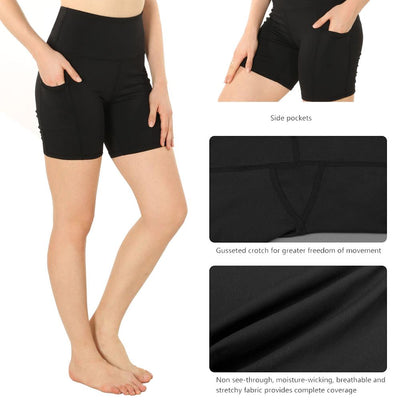Women's Sports Shorts Peach Hip Fitness Pants Yoga Shorts Elastic Women's High Waist Shorts Running Bike Sports Pocket Leggings