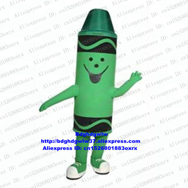 Green Lead Pencil Wax Crayon Pastels Wax Pencil Oiled Chalk Mascot Costume Character Marry Nuptials Promotional Events zx2701