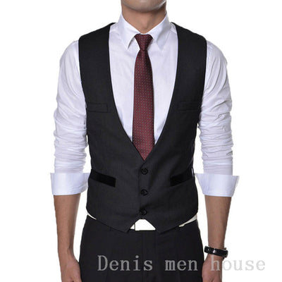 Hot sale Suit Vest Men 2021 spring New Men's Slim Fit Dress Suit Vest Waistcoats Men