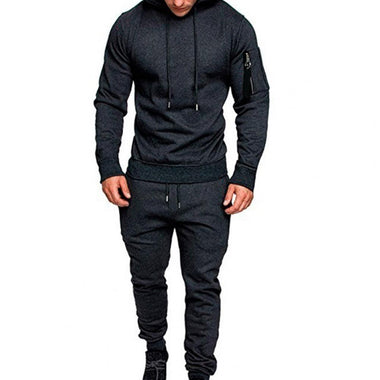 1 Set Sweatshirt Sweatpants Set Casual Thick Ribbed Cuff Sweatshirt Sweatpants Male Hoodie Pants Set