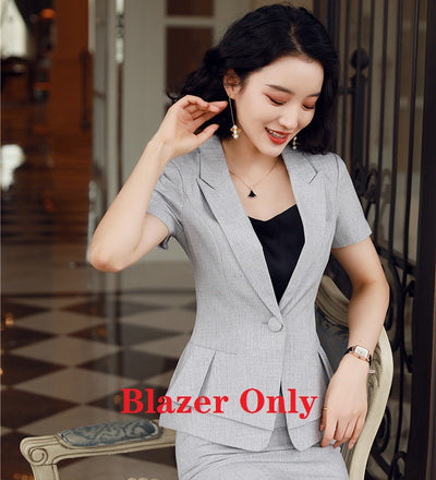 Ladies Business Suits for Women Skirt Suits Black Blazer and Jacket Sets Summer Office Uniform Styles