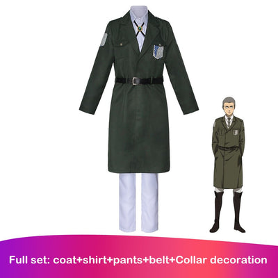 Eren Costume Japan Anime Shingeki No Kyojin Halloween Cosplay Full Set Long Trench Coat