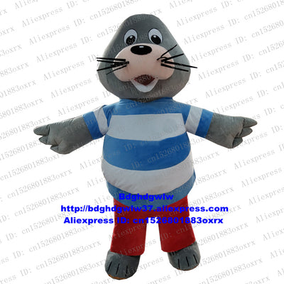 Grey Seal Sea Dog Sea Lion Sea Dogs Fur Seal Mascot Costume Character Commercial Strip Drive Entertainment Performance zx2606