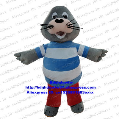 Grey Seal Sea Dog Sea Lion Sea Dogs Fur Seal Mascot Costume Character Commercial Strip Drive Entertainment Performance zx2606