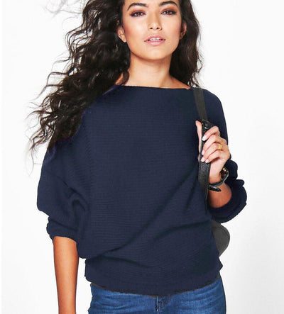 Women Sweater 2021 Autumn Winter Fashion Women Easy Sleeve head  Bats Sleeves Knitting Top Fashion Sweater