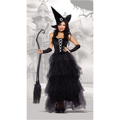 Black Female Scary Halloween Carnival Cosplay Costumes Medieval Queen Witch Role-play Princess Dress Party Clothing