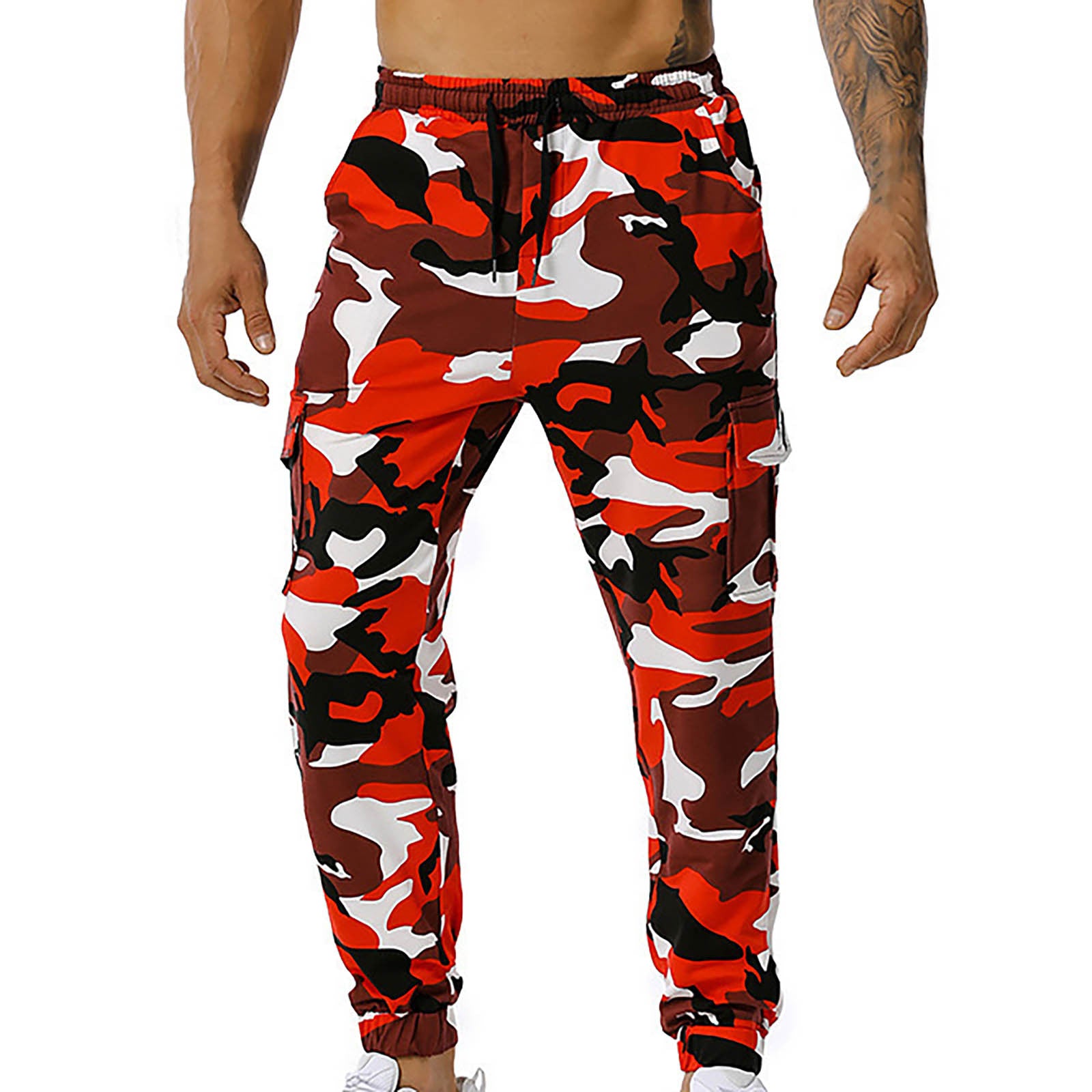 With Pocket Casual Jogging Elastic Men&#39;s Mid Waist Camouflage Sweatpants Men&#39;s Pants Athletic Sweatpants