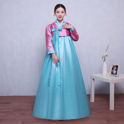 High Quality Multicolor Traditional Korean Hanbok Dress Female Korean Folk Stage Dance Costume Korea Traditional Costume Party