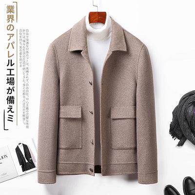 2021 Autumn Winter Men&#39;s Wool Coat New Fashion Turn-down Collar Long Sleeve Thick Warm Woolen Coats Mens Casual Overcoat B411