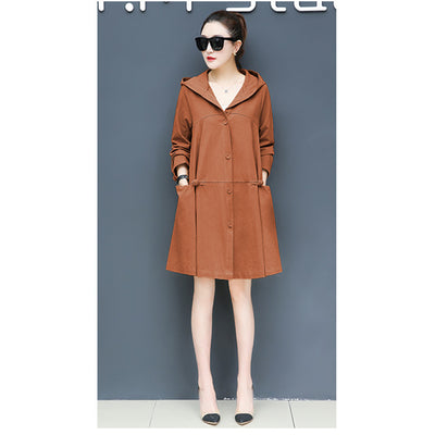 YMING Women's Loose Hooded Trench Coat Large Size Was Thin Casual Party Weekend Out Women's Daily Wear Fashion Coats