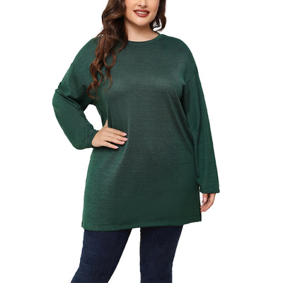 2022 New Fashion Plus Size Ladies Autumn Leisure Round Neck Long Sleeve Casual Top Daily T-shirt Blouse XL-4XL