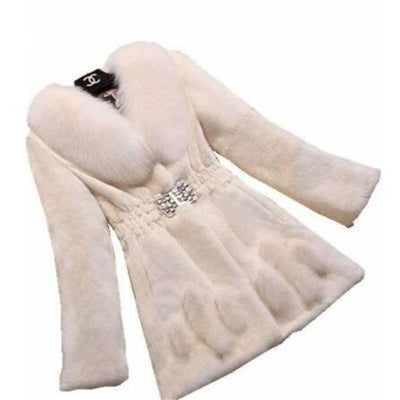 ZXRYXGS Noble Elegant Imitation Fur Coat Slim Fashion Coat 2022 New Large Size Women Clothing Mid-length Trend Coat