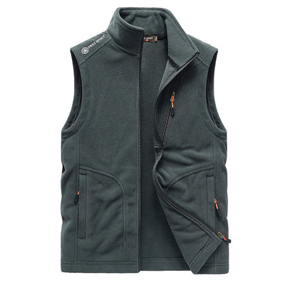 2022Autumn And Winter Plus Fleece To Keep Warm Polar Fleece Waistcoat Vest Outdoor Tooling Fleece Waistcoat Trendy Jacket Men&#39;s