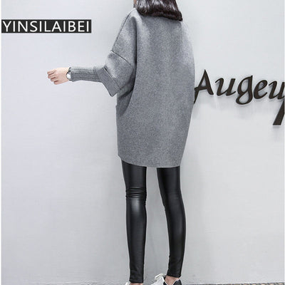 Korean Style Fashion Autumn Winter Fleece Women's Oversized Hoodies Female Long Sleeve Crewneck Sweatshirt Woman Clothes