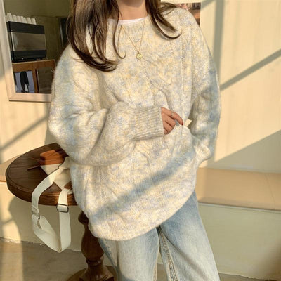 Warm Autumn Winter Pullovers Women Spring Sweet Knitted Sweaters Elegant Tender Casual O-neck Knitwear Tops Basic All-match Cozy