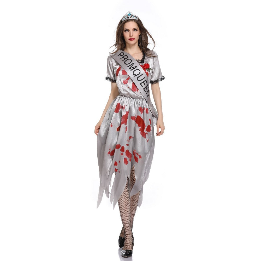 Dead Princess Cosplay Costumes Halloween Scary Miss World Ghost Bride Costumes for Women Adult Cosplay Lady Zombia Dress XL