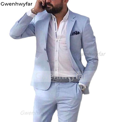 Gwenhwyfar Slim Fit Men Suits for Groomsmen 2 Piece Custom Wedding Tuxedo New Male Fashion Jacket with Pants Man Costume
