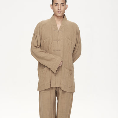 Ciyuan monk clothes short coat cool pure cotton thin coat in summer monk clothes Zen clothes men's and women's meditation monk