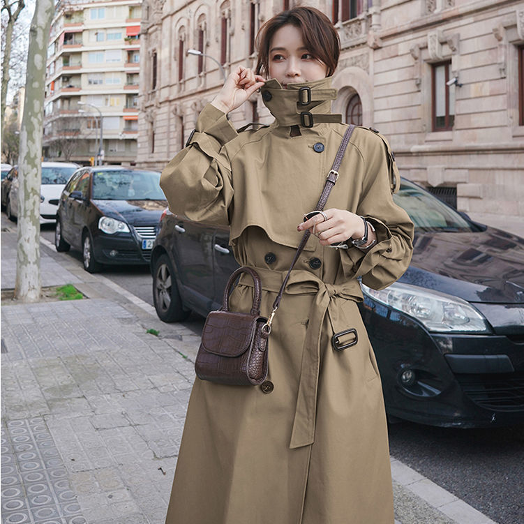 Trench Coat Women&#39;s Fashion Autumn and Winter Mid Length Student Korean Loose 2021 Women&#39;s New Coat Jackets Women Clothes