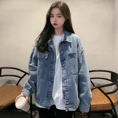 Jean Jacket Women Clothes Oversized Jeans Denim Coat Korean Coats Spring Fall 2022 New Jackets for Women Solid Casual Women