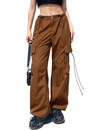 cargo pants y2k women Baggy Trousers with Pockets Grunge Harajuku Female Bottoms 90s Streetwear Pockets Wide Leg High Waist