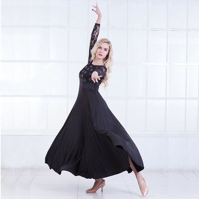 Modern Dance Dress Long Sleeve Ballroom Dance Costume National Standard Dance Dress Waltz Dress Performance Clothing