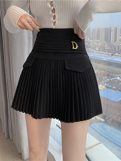 GOPLUS Tennis Skirt Women Pleated A Line Skirts Ladies 2022 Sexy Summer Black White Mini Skirt Jupe Courte Faldas Verano Mujer