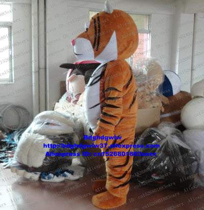 Brown Tiger Tigerkin Tigress Mascot Costume Adult Cartoon Character Outfit Suit Props For Performance Opening Ceremony zx2404