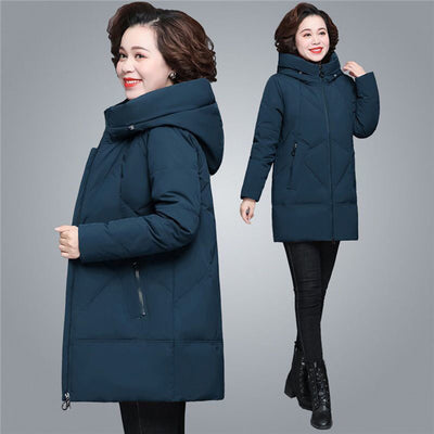 Winter Cotton jacket new mother padded coat women thick hooded Overcoat Parka large size 6XL medium-length Outerwear Female