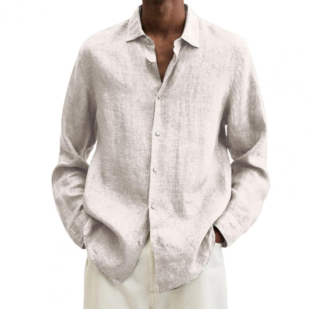 Chic Men Blouse Super Soft Shirt Washable Men Shirt Tops Autumn Chemise Quick Dry