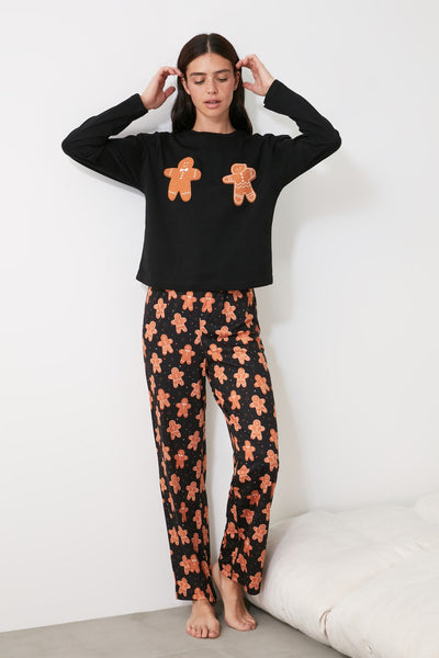 Trendyol Cookie Printed Knitted Pajamas Set THMAW21PT0816