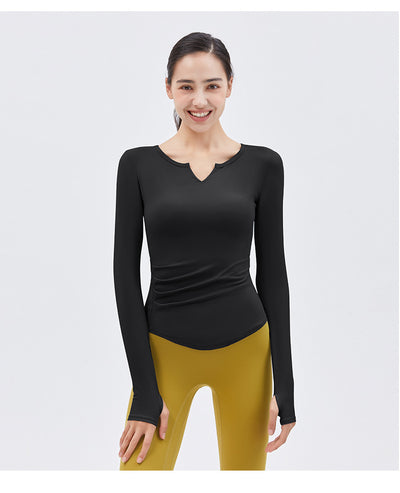 Long Sleeve Yoga Top Sports Wear Women Tshirt Casual Crop Top T Shirt Ladies Fashion Korean Tee Shirt Fitness Gym Top Running