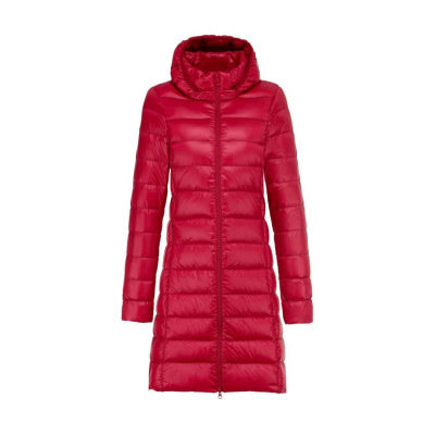 Women's Lightweight Water-resistant Packable Puffer Coat 2021 New Hood Removable Women Female Portable Fluffy Long Jackets
