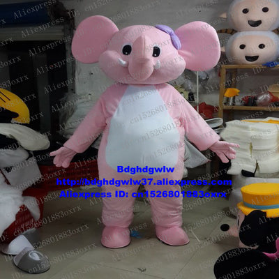 Pink Elephant Elephish Mascot Costume Adult Cartoon Character Outfit Suit Commercial Street Marketplstar Marketplgenius zx2448