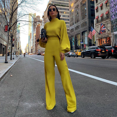 New Casual Wide Leg Summer Bodycon Jumpsuit Women 2021 Overalls Long Sleeve White Black Skinny Rompers Womens Jumpsuit Female