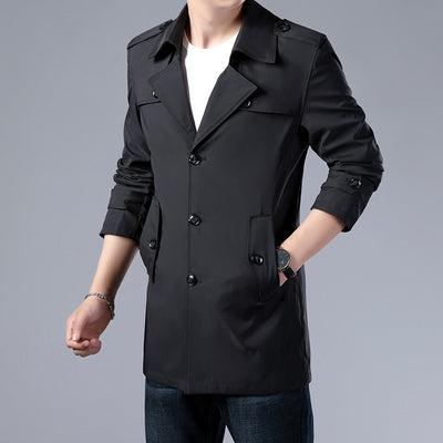 Brand Spring Autumn Men Trench Coats Superior Quality Buttons Male Fashion Outerwear Jackets Windbreaker Plus Size 3XL