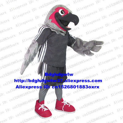 Sport Team Hawks Eagle Grey Tercel Tiercel Falcon Vulture Mascot Costume Adult Character Circularize Flyer Grad Night zx2662