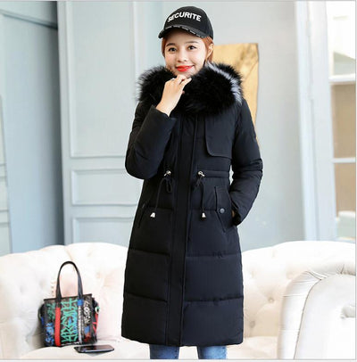 2021New Hot Sale Winter Women Down Jacket Female Hooded Fur Collar Down Cotton Jacket Women Padded Thicken Loose ParkasMujerQ671
