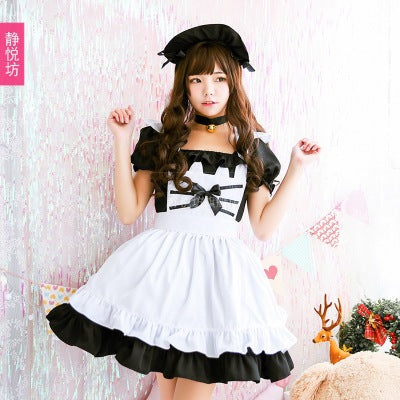 Women Sweet Black cat lolita costume gothic lolita women The maid outfit costume vestido lolita Halloween costume for women