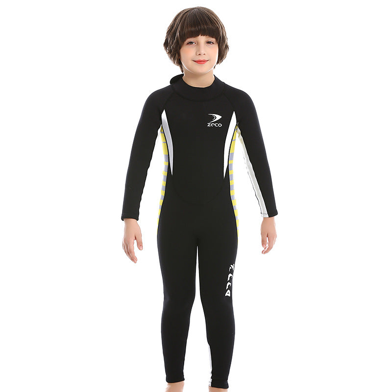 ZCCO 2.5MM neoprene children&#39;s wetsuit Boys long-sleeved diving suit winter thermal swimsuit surfing snorkeling one-piece set