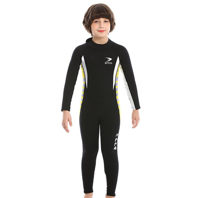 ZCCO 2.5MM neoprene children's wetsuit Boys long-sleeved diving suit winter thermal swimsuit surfing snorkeling one-piece set