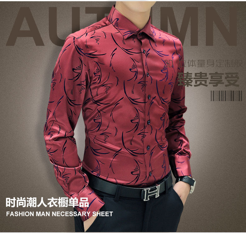 2022 New Arrival  Mens Formal Shirts Long Sleeve Floral Men Shirt Tuxdeo Shirt Designer Shirts Plus Size 5XL